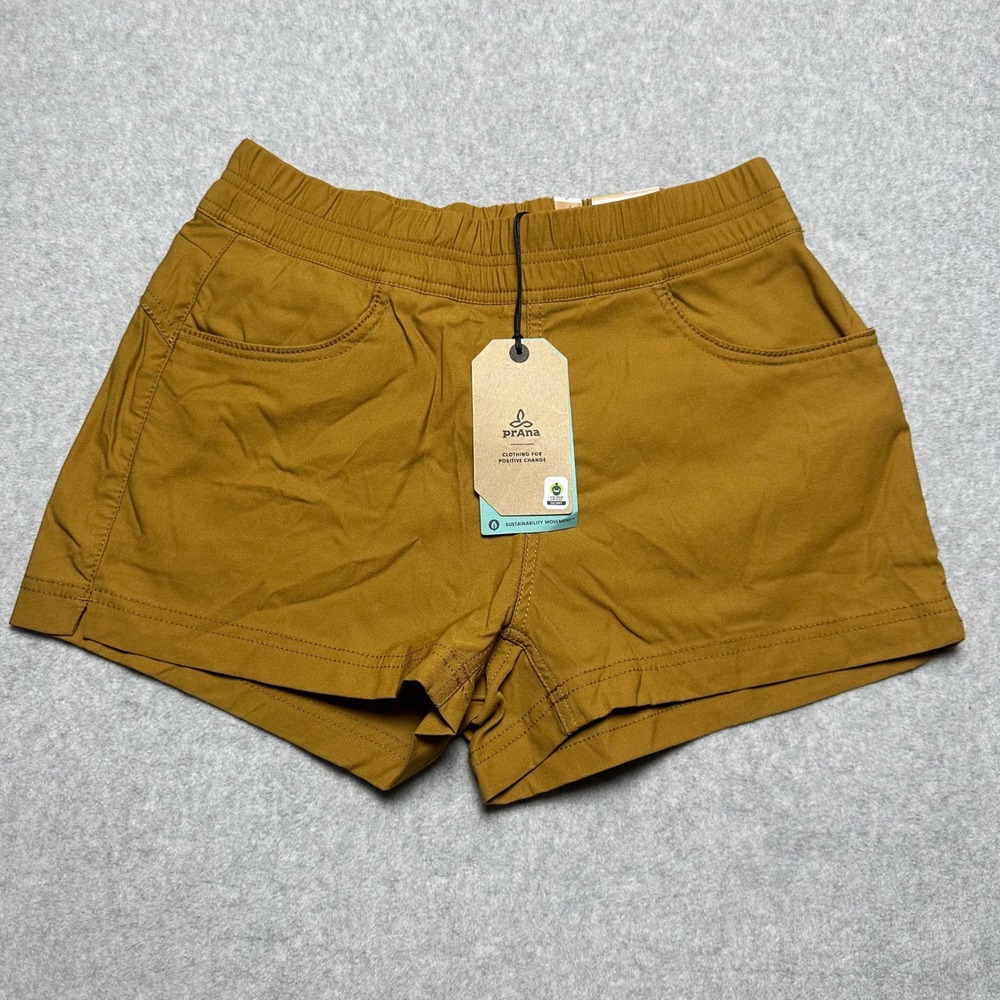 Prana Halle E-Waist Short II Antique Bronze Women 4 Stretch Hiking Short NEW $75